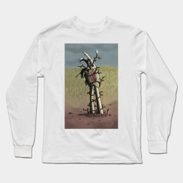 Skeleton Hand with vines in dirt, Vine wrapped around skeleton hand Long Sleeve T-Shirt by Art from the Machine